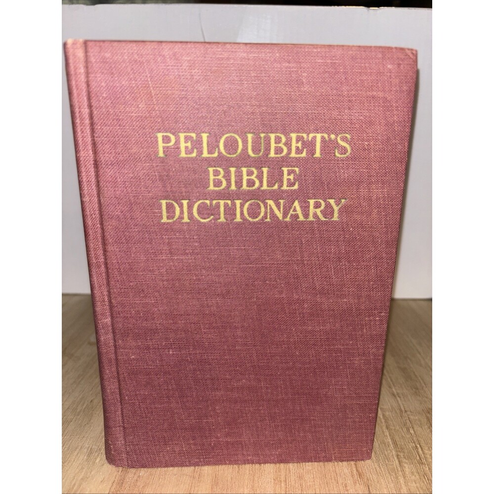 Vintage Peloubet's Bible Dictionary Hard Christian Reference Red Fabric Gold